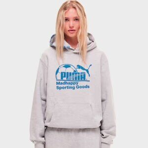 Madhappy Women's Grey and Blue Hoodie